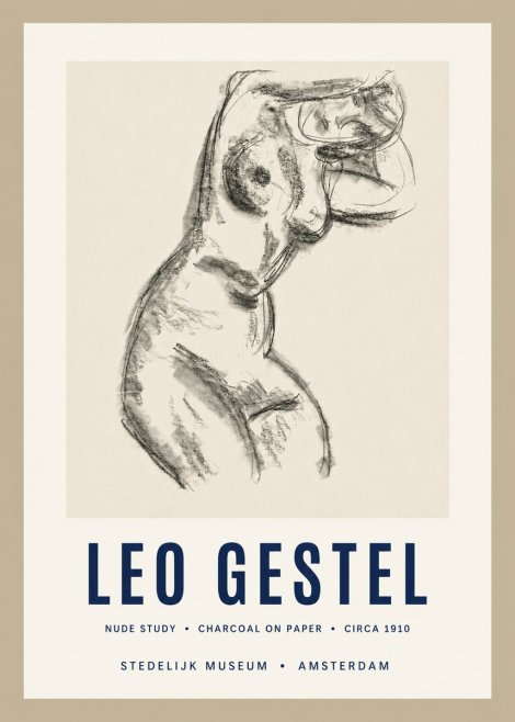 Leo Gestel Study of a Female Nude No3 - Juliste