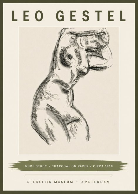 Leo Gestel Study of a Female Nude No6 - Juliste