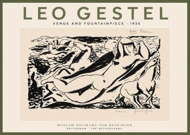 Leo Gestel Venus and Fountainpiece No6 - Juliste