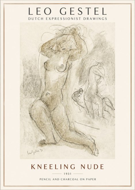 Leo Gestel Kneeling Nude No2 - Juliste