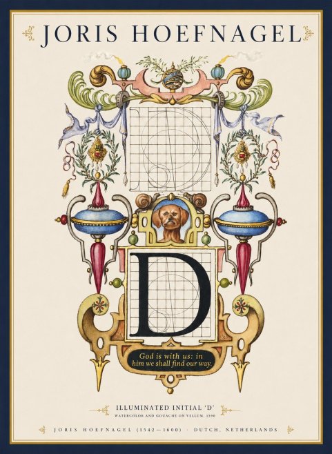 Joris Hoefnagel Illuminated Initial 'D' No1 - Juliste