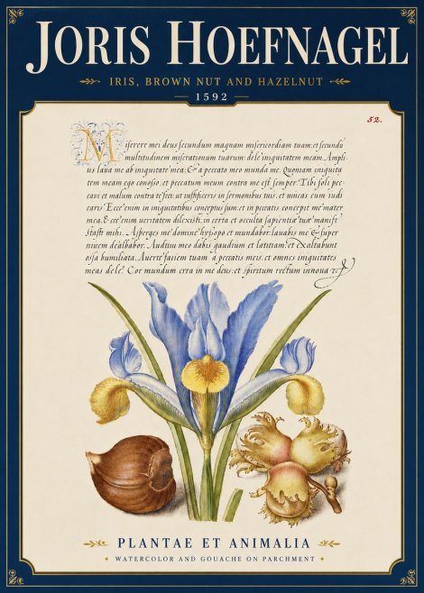 Joris Hoefnagel Iris, Brown Nut and Hazelnut No6 - Juliste