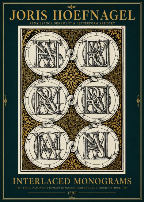 Joris Hoefnagel Interlaced Monograms No3 - Juliste