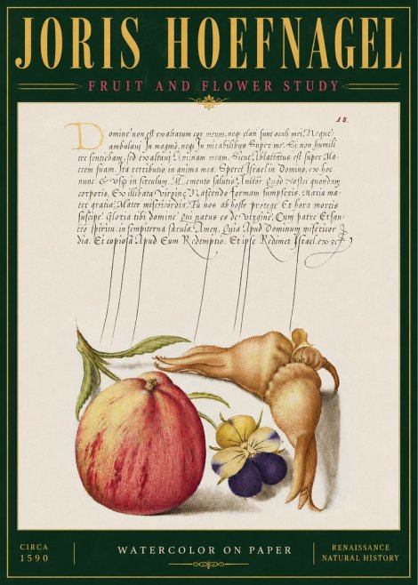 Joris Hoefnagel Fruit and Flower Study No4 - Juliste