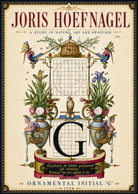 Joris Hoefnagel Ornamental Initial 'G' No6 - Juliste