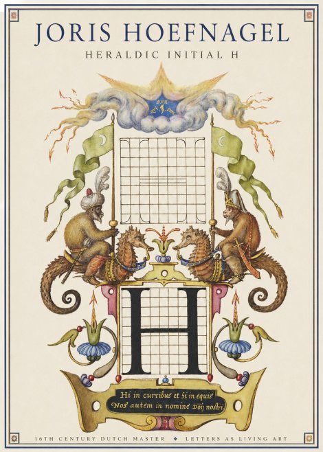 Joris Hoefnagel Heraldic Initial H No1 - Juliste