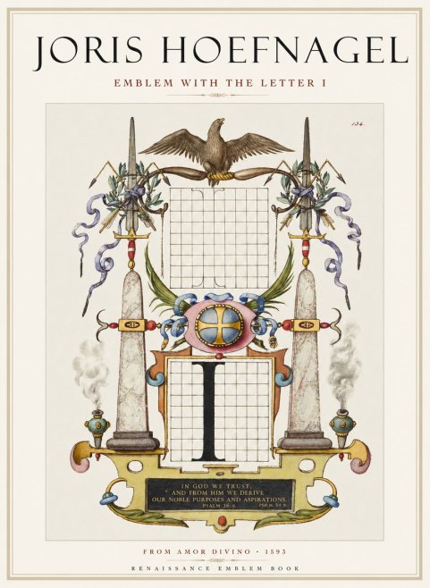Joris Hoefnagel Ornamental Design with Dedicatory Inscription No2 - Juliste