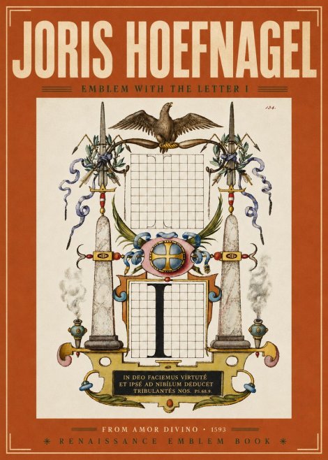 Joris Hoefnagel Ornamental Design with Dedicatory Inscription No6 - Juliste