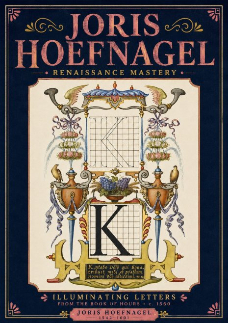 Joris Hoefnagel Illuminated Initial "K" from the Book of Hours No4 - Juliste