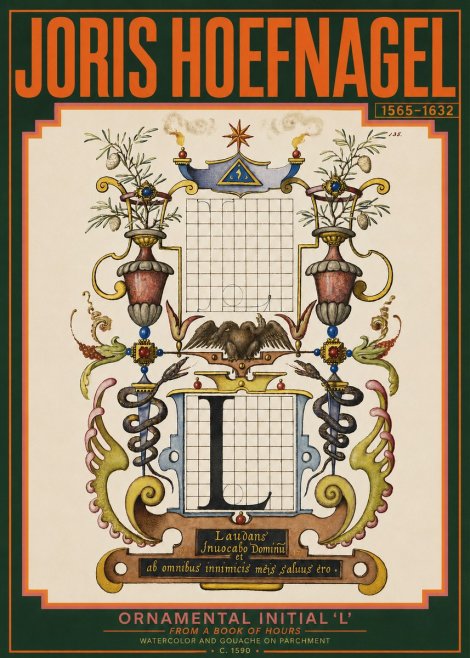 Joris Hoefnagel Ornamental Initial 'L' No3 - Juliste