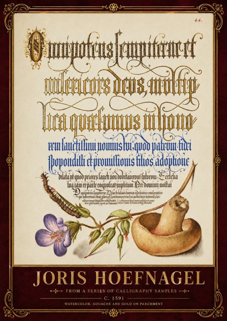 Joris Hoefnagel From a Series of Calligraphy Samples No6 - Juliste