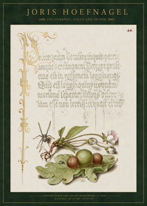 Joris Hoefnagel Plant with Galls and Insect No3 - Juliste