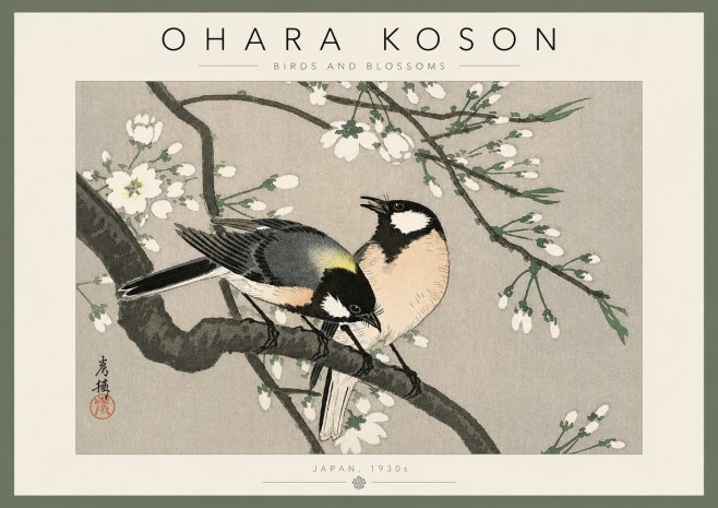 Ohara Koson Birds and Blossoms No4 - Juliste