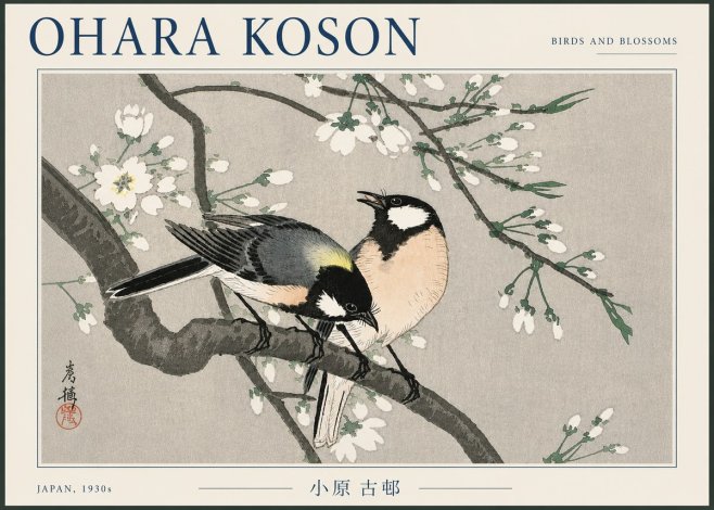 Ohara Koson Birds and Blossoms No5 - Juliste
