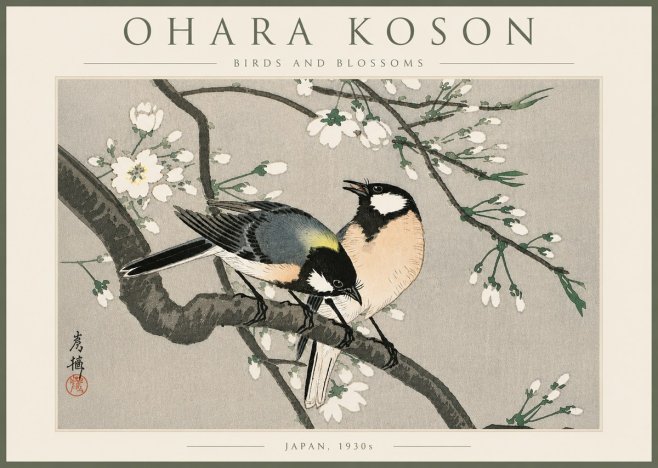 Ohara Koson Birds and Blossoms No6 - Juliste