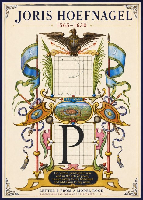 Joris Hoefnagel Letter P from a Model Book No3 - Juliste