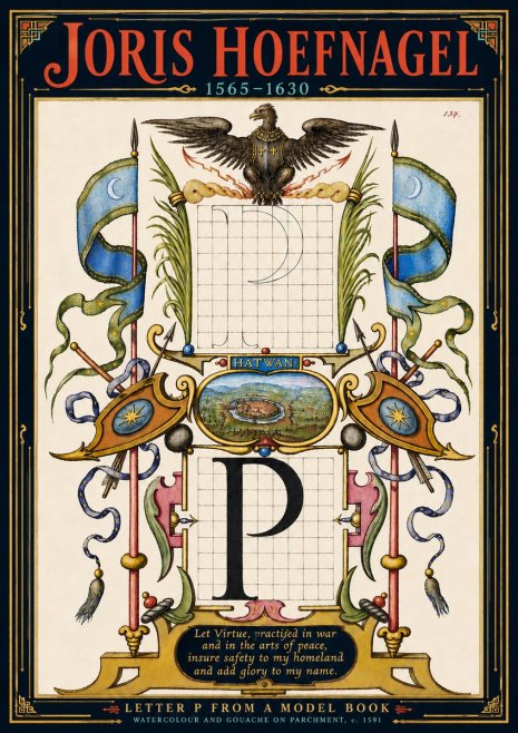 Joris Hoefnagel Letter P from a Model Book No5 - Juliste