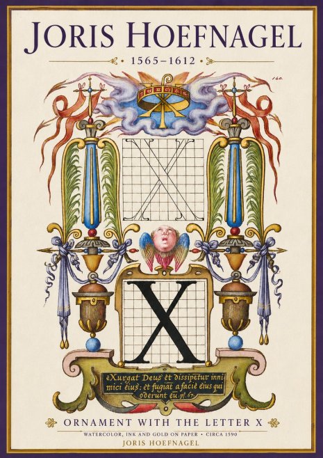Joris Hoefnagel Ornament with the Letter X No3 - Juliste