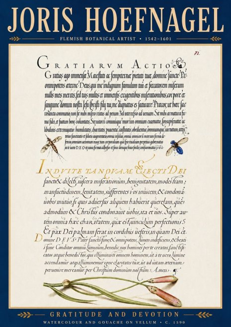 Joris Hoefnagel Thanksgiving to God • Institute for Botanical Studies No6 - Juliste