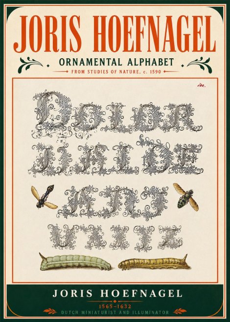 Joris Hoefnagel Ornamental Alphabet from Studies of Nature No5 - Juliste