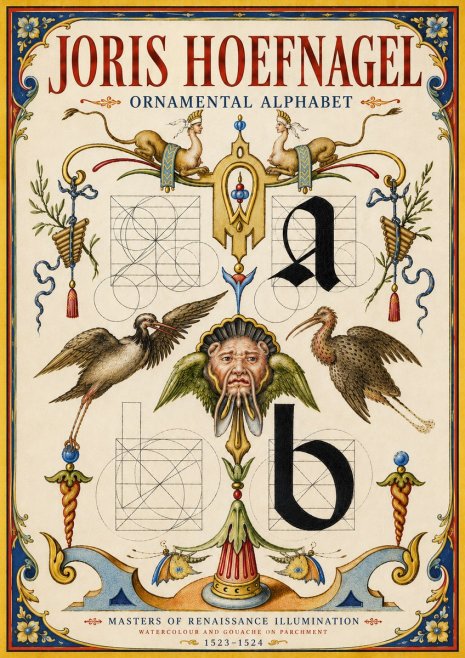 Joris Hoefnagel Ornamental Alphabet No6 - Juliste