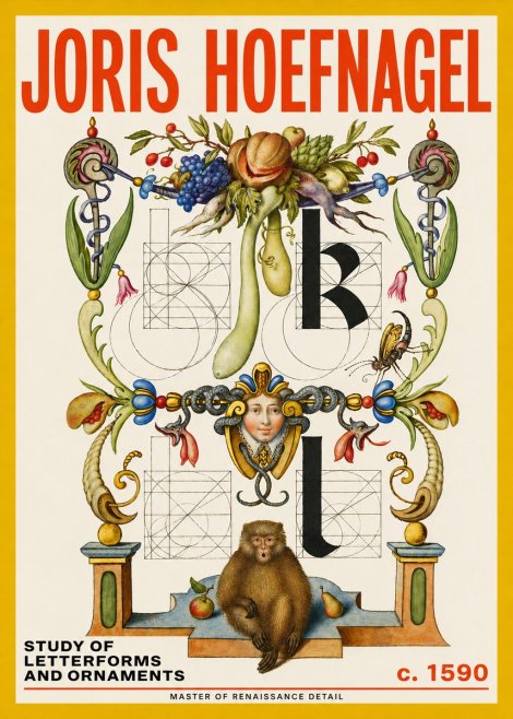Joris Hoefnagel Study of Letterforms and Ornaments No5 - Juliste