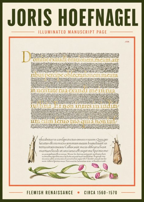 Joris Hoefnagel Illuminated Manuscript Page II No3 - Juliste