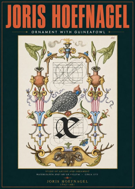 Joris Hoefnagel Ornament with Guineafowl No2 - Juliste