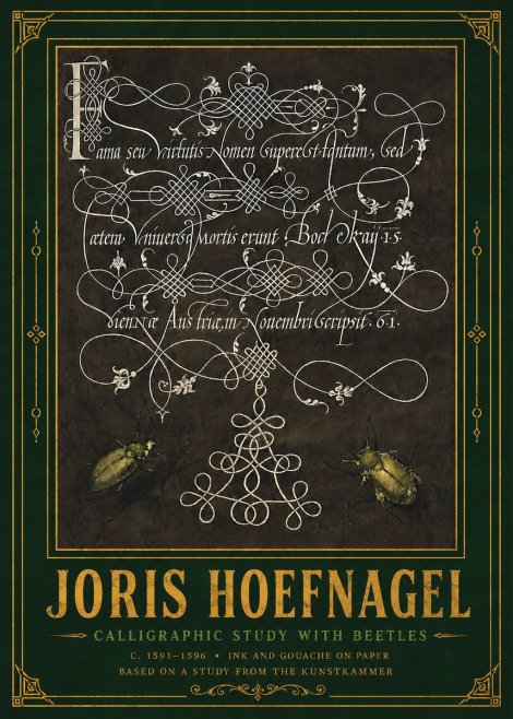 Joris Hoefnagel Calligraphic Study with Beetles No6 - Juliste