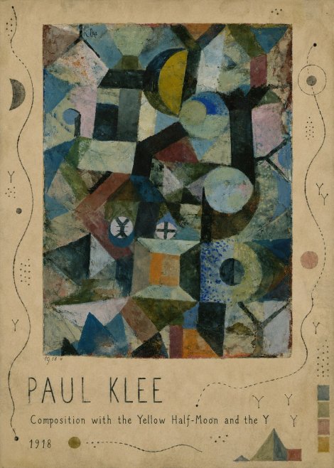 Paul Klee Composition with the Yellow Half-moon and the Y No4 - Juliste