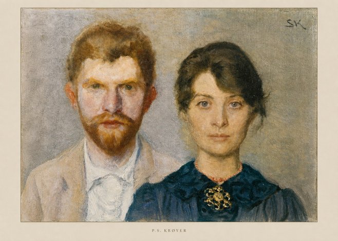 P.S. Krøyer Self-portrait with Marie Krøyer No6 - Juliste