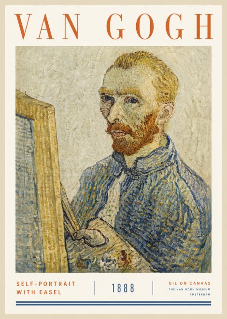 Van Gogh Self-portrait with Easel I No2 - Juliste