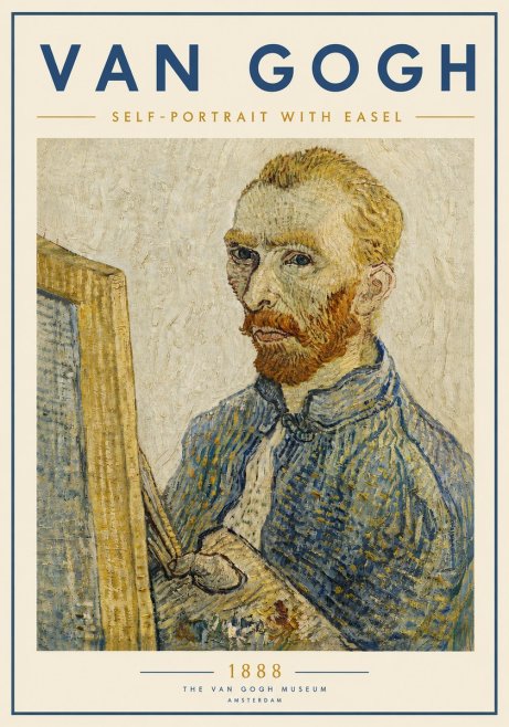 Van Gogh Self-portrait with Easel I No6 - Juliste
