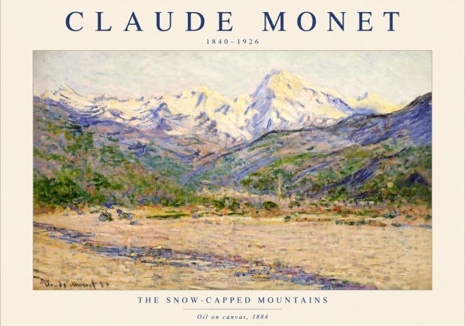Monet The Snow-capped Mountains No3 - Juliste