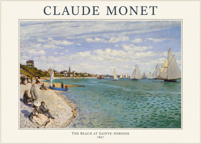 Monet The Beach at Sainte-adresse IV No1 - Juliste