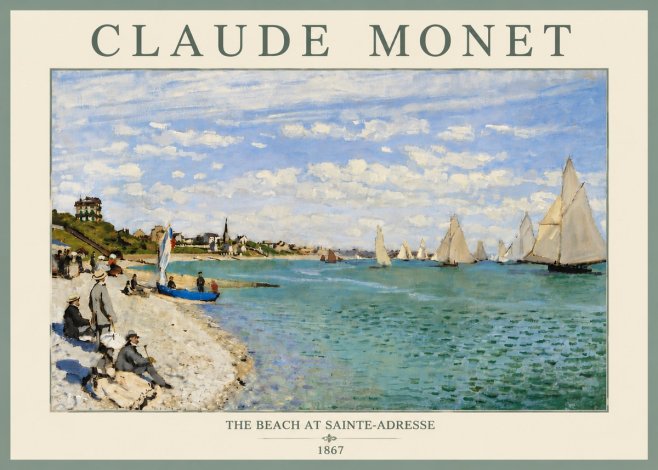 Monet The Beach at Sainte-adresse IV No6 - Juliste
