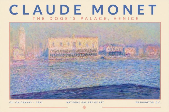 Monet The Doge's Palace, Venice No4 - Juliste
