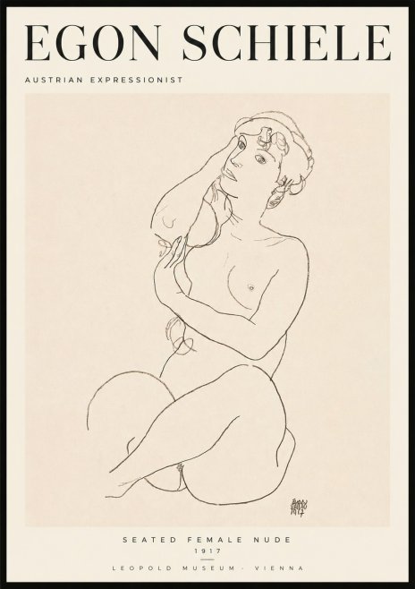 Schiele Seated Female Nude No2 - Juliste