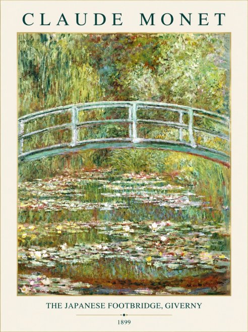 Monet The Japanese Footbridge, Giverny No3 - Juliste