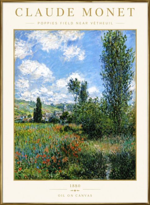 Monet Poppy Field Near Vétheuil No6 - Juliste