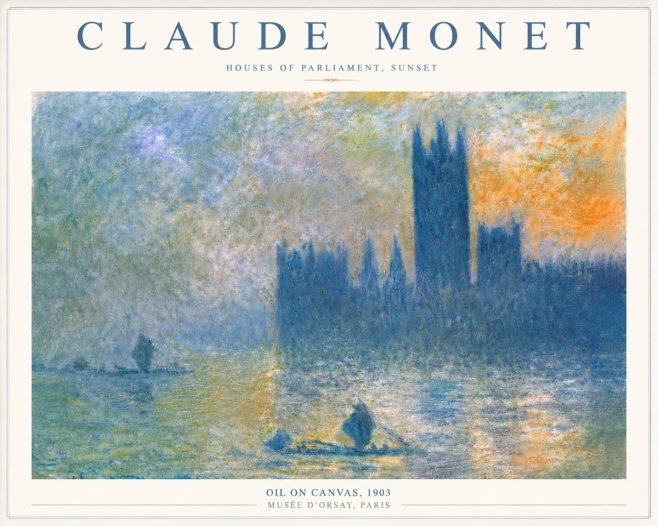 Monet Houses of Parliament, Sunset No6 - Juliste