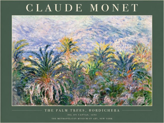 Monet The Palm Trees, Bordighera No2 - Juliste