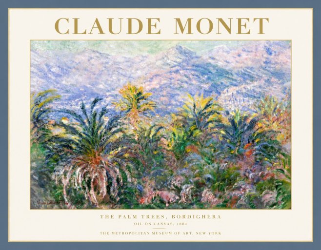 Monet The Palm Trees, Bordighera No5 - Juliste