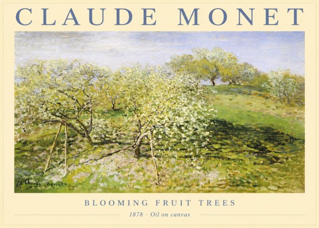 Monet Blooming Fruit Trees No2 - Juliste