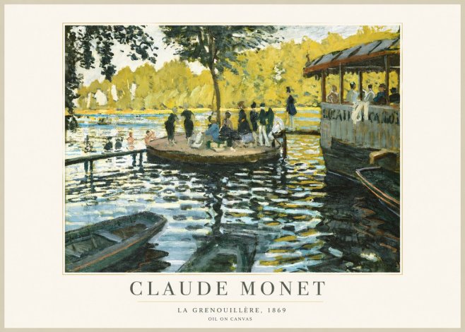 Monet La Grenouillère, 1869 No1 - Juliste