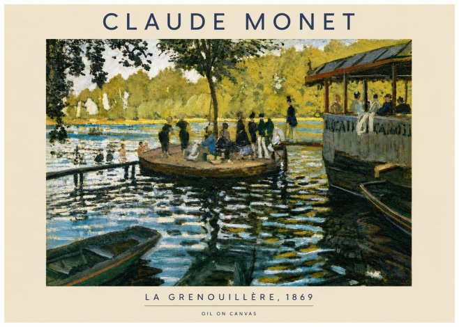 Monet La Grenouillère, 1869 No4 - Juliste