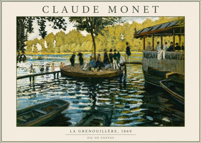 Monet La Grenouillère, 1869 No5 - Juliste
