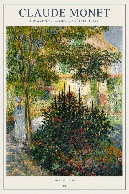 Monet The Artist's Garden at Vétheuil II No2 - Juliste
