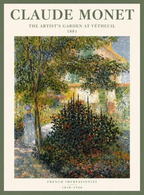Monet The Artist's Garden at Vétheuil II No5 - Juliste