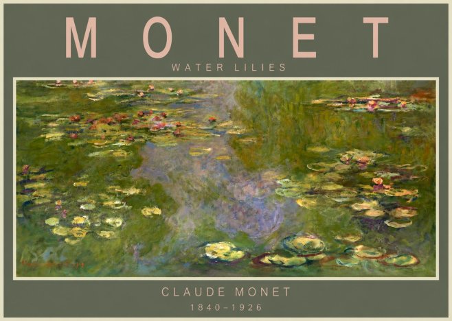 Monet Water Lilies V No3 - Juliste